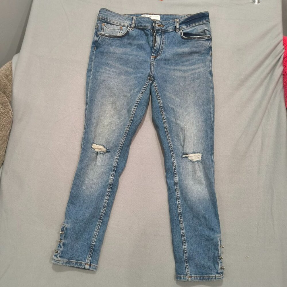 Zara Blue Straight Leg Jeans for Women